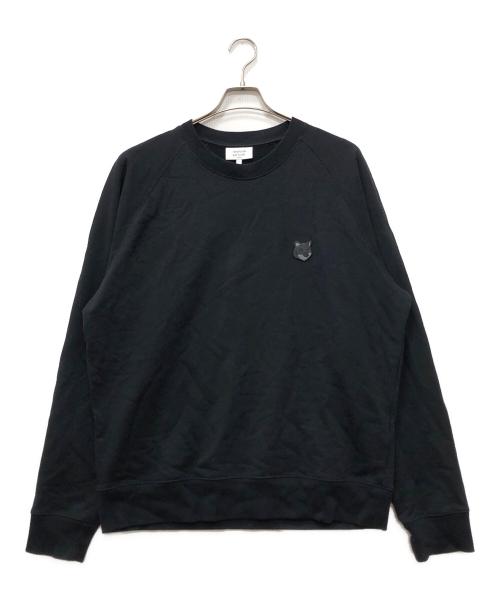 maison kitsune（メゾンキツネ）MAISON KITSUNE (メゾンキツネ) BOLD FOX HEAD PATCH OVERSIZE SWEATSHIRT ブラック サイズ:Lの古着・服飾アイテム
