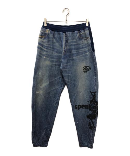 Hysteric Glamour（ヒステリックグラマー）Hysteric Glamour (ヒステリックグラマー) SPEAK NO EVIL スウェットパンツ ブルー サイズ:Mの古着・服飾アイテム