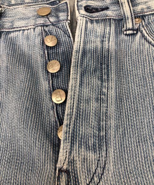 45R（フォーティファイブ・アール）45R (フォーティファイブ・アール) 花あそび刺繍のフロントリバー ブルー サイズ:26の古着・服飾アイテム