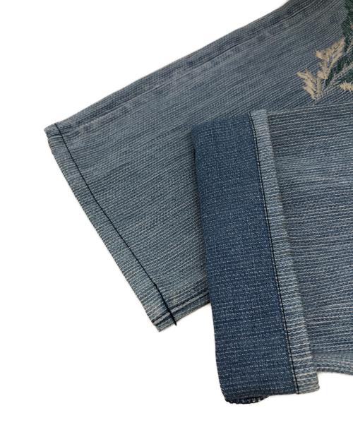 45R（フォーティファイブ・アール）45R (フォーティファイブ・アール) 花あそび刺繍のフロントリバー ブルー サイズ:26の古着・服飾アイテム