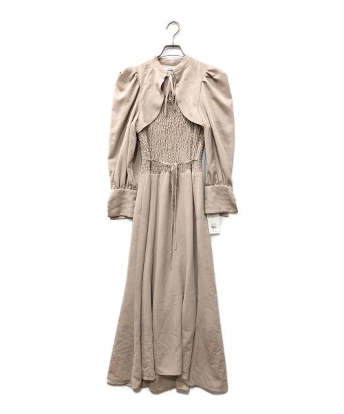 Snidel（スナイデル）Snidel (スナイデル) Sustainableデコルテオープンワンピース ベージュ サイズ:SIZE 2 未使用品の古着・服飾アイテム