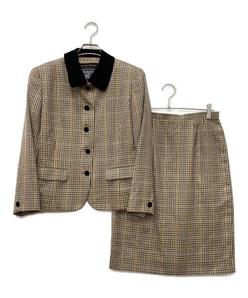 Burberry's（バーバリーズ）Burberry's (バーバリーズ) シルク混チェックセットアップ ベージュ サイズ:9の古着・服飾アイテム
