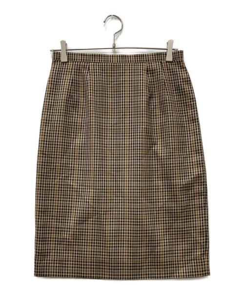 Burberry's（バーバリーズ）Burberry's (バーバリーズ) シルク混チェックセットアップ ベージュ サイズ:9の古着・服飾アイテム