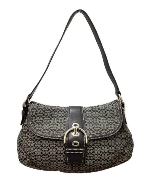 COACH（コーチ）COACH (コーチ) ソーホー ミニシグネチャー ワンショルダーバッグ グレー×ブラック サイズ:下記参照の古着・服飾アイテム