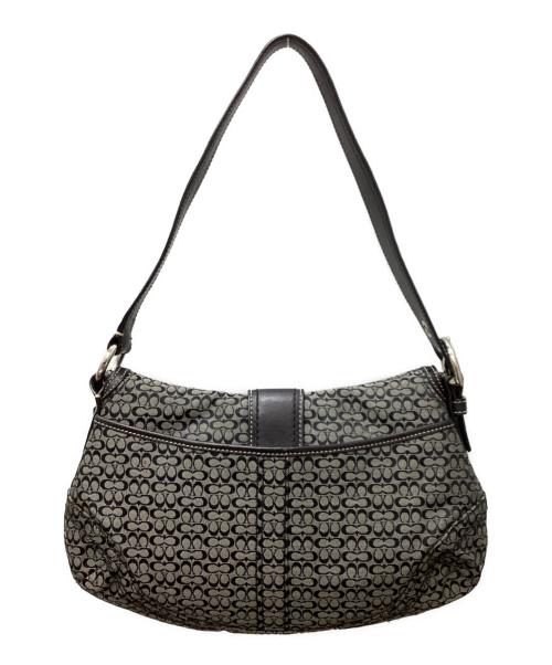 COACH（コーチ）COACH (コーチ) ソーホー ミニシグネチャー ワンショルダーバッグ グレー×ブラック サイズ:下記参照の古着・服飾アイテム