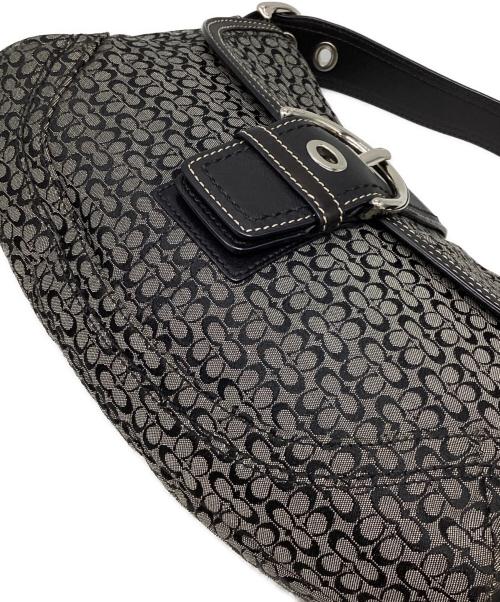 COACH（コーチ）COACH (コーチ) ソーホー ミニシグネチャー ワンショルダーバッグ グレー×ブラック サイズ:下記参照の古着・服飾アイテム