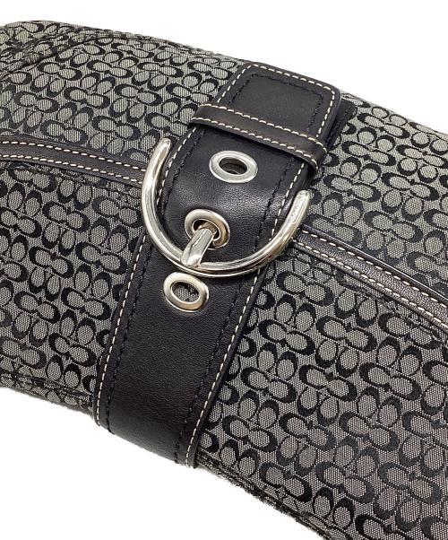 COACH（コーチ）COACH (コーチ) ソーホー ミニシグネチャー ワンショルダーバッグ グレー×ブラック サイズ:下記参照の古着・服飾アイテム