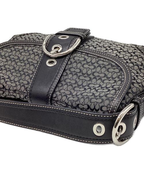 COACH（コーチ）COACH (コーチ) ソーホー ミニシグネチャー ワンショルダーバッグ グレー×ブラック サイズ:下記参照の古着・服飾アイテム