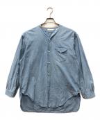 OLD JOE & Co.オールドジョー）の古着「シャンブレーバンドカラーシャツ」｜ブルー