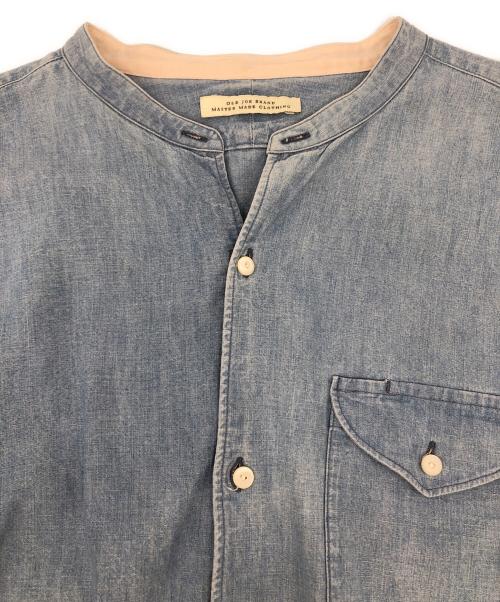 OLD JOE & Co.（オールドジョー）OLD JOE & Co. (オールドジョー) シャンブレーバンドカラーシャツ ブルー サイズ:16　1/2の古着・服飾アイテム