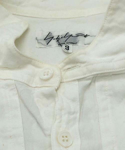 Yohji Yamamoto pour homme（ヨウジヤマモト プールオム）Yohji Yamamoto pour homme (ヨウジヤマモト プールオム) コットンスタンドカラーシャツ ホワイト サイズ:SIZE 3の古着・服飾アイテム