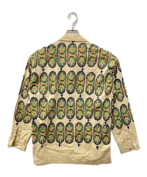 45rpm（45アールピーエム）45rpm (45アールピーエム) アフリカン柄オープンカラーシャツ ベージュ サイズ:SIZE 3の古着・服飾アイテム