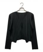 PLEATS PLEASEプリーツプリーズ）の古着「プリーツトッパーカーディガン」｜ブラック