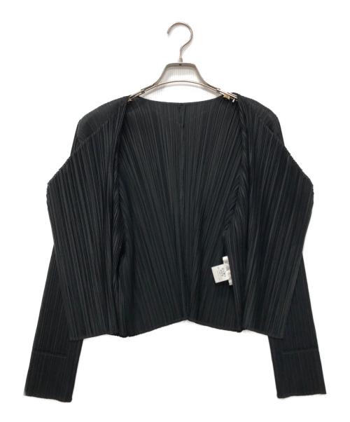 PLEATS PLEASE（プリーツプリーズ）PLEATS PLEASE (プリーツプリーズ) プリーツトッパーカーディガン ブラック サイズ:3の古着・服飾アイテム