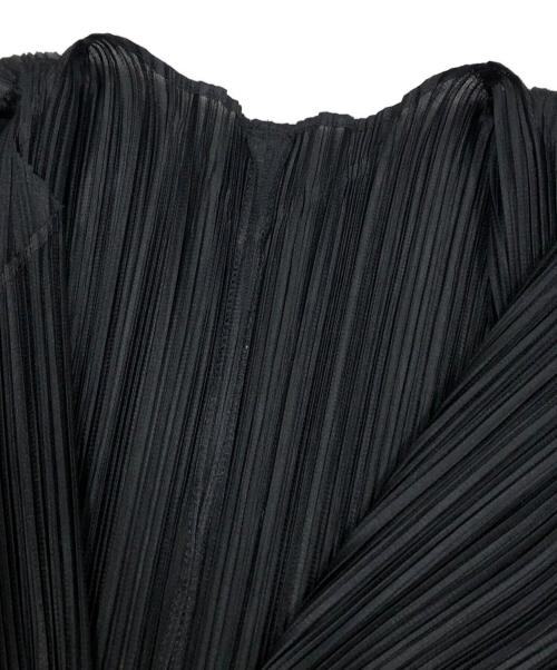 PLEATS PLEASE（プリーツプリーズ）PLEATS PLEASE (プリーツプリーズ) プリーツトッパーカーディガン ブラック サイズ:3の古着・服飾アイテム