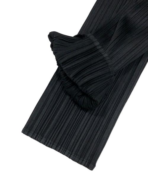 PLEATS PLEASE（プリーツプリーズ）PLEATS PLEASE (プリーツプリーズ) プリーツトッパーカーディガン ブラック サイズ:3の古着・服飾アイテム