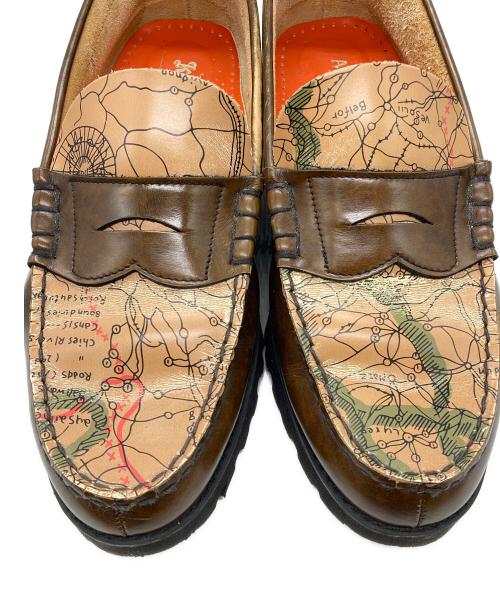 kenford（ケンフォード）kenford (ケンフォード) AVIREX (アヴィレックス) TANKSOLE LOAFERS ”ICON of FLIGHT” ブラウン サイズ:SIZE 26の古着・服飾アイテム