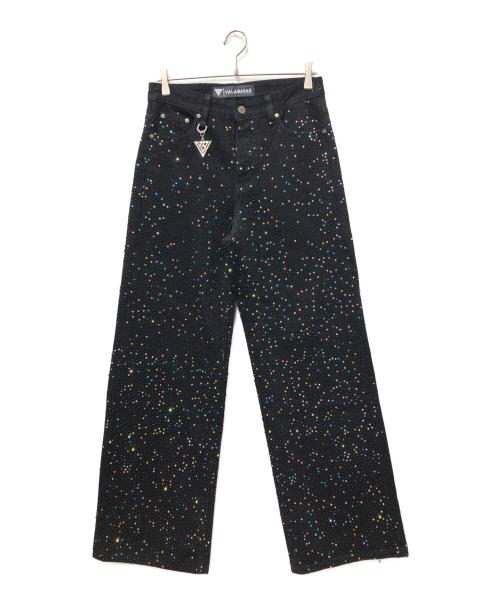 VALABASAS（バラバサス）VALABASAS (バラバサス) ラインストーンフレアパンツ ブラック サイズ:SIZE 30の古着・服飾アイテム