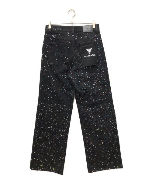 VALABASAS（バラバサス）VALABASAS (バラバサス) ラインストーンフレアパンツ ブラック サイズ:SIZE 30の古着・服飾アイテム