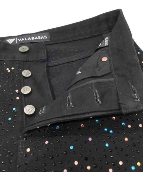 VALABASAS（バラバサス）VALABASAS (バラバサス) ラインストーンフレアパンツ ブラック サイズ:SIZE 30の古着・服飾アイテム