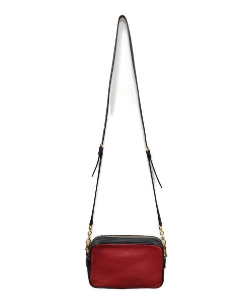 MIU MIU（ミュウミュウ）MIU MIU (ミュウミュウ) MADRAS バイカラーショルダーバッグ レッド×ブラック サイズ:下記参照の古着・服飾アイテム