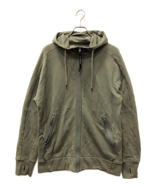 C.P COMPANY（シーピーカンパニー）C.P COMPANY (シーピーカンパニー) Diagonal Raised Fleece Goggle Zipped Hoodie グリーン サイズ:Lの古着・服飾アイテム