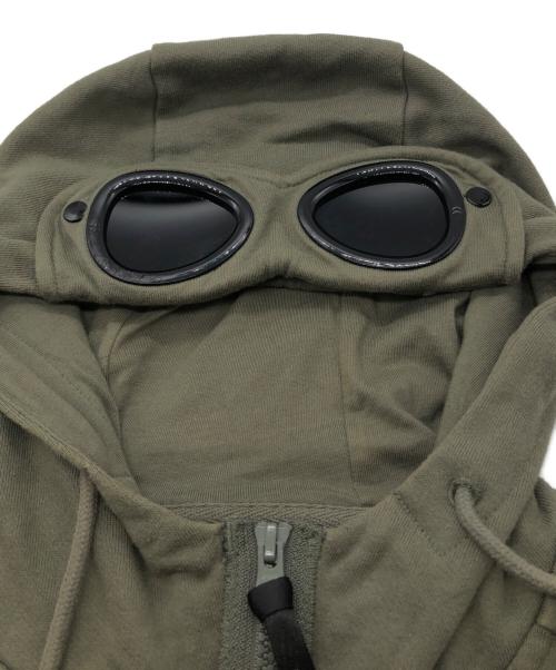 C.P COMPANY（シーピーカンパニー）C.P COMPANY (シーピーカンパニー) Diagonal Raised Fleece Goggle Zipped Hoodie グリーン サイズ:Lの古着・服飾アイテム