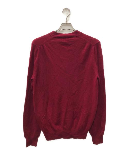 PLAY COMME des GARCONS（プレイコムデギャルソン）PLAY COMME des GARCONS (プレイコムデギャルソン) ハートロゴニットカーディガン ボルドー サイズ:SIZE Mの古着・服飾アイテム