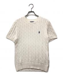 POLO RALPH LAUREN（ポロ・ラルフローレン）の古着「半袖ケーブルニット」｜ホワイト