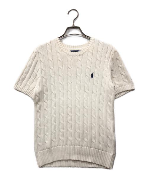 POLO RALPH LAUREN（ポロ・ラルフローレン）POLO RALPH LAUREN (ポロ・ラルフローレン) 半袖ケーブルニット ホワイト サイズ:Mの古着・服飾アイテム