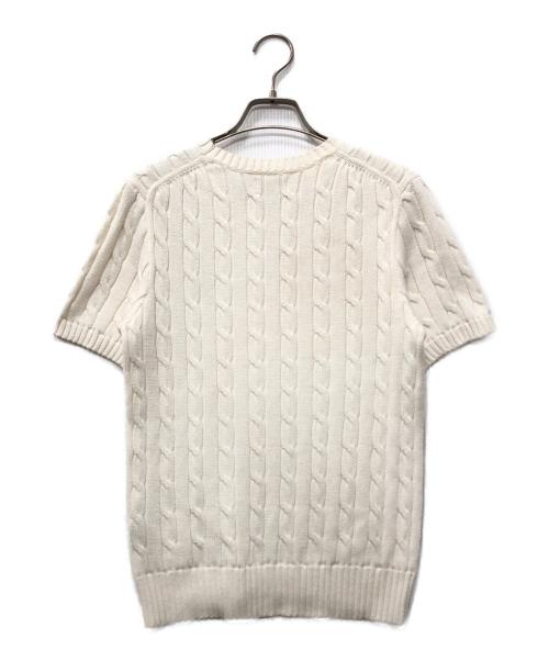 POLO RALPH LAUREN（ポロ・ラルフローレン）POLO RALPH LAUREN (ポロ・ラルフローレン) 半袖ケーブルニット ホワイト サイズ:Mの古着・服飾アイテム