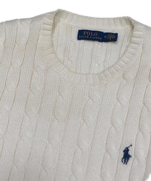 POLO RALPH LAUREN（ポロ・ラルフローレン）POLO RALPH LAUREN (ポロ・ラルフローレン) 半袖ケーブルニット ホワイト サイズ:Mの古着・服飾アイテム