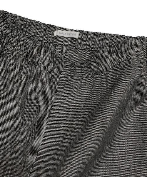GALERIE VIE（ギャルリーヴィー）GALERIE VIE (ギャルリーヴィー) コットンリネンストレッチイージーワイドパンツ グレー サイズ:36 未使用品の古着・服飾アイテム
