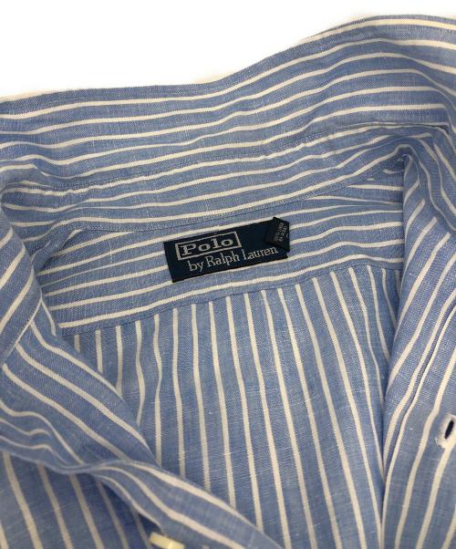 RALPH LAUREN（ラルフローレン）RALPH LAUREN (ラルフローレン) リネンストライプシャツ ブルー サイズ:Lの古着・服飾アイテム