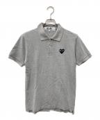 PLAY COMME des GARCONSプレイコムデギャルソン）の古着「ハートワッペンポロシャツ」｜グレー