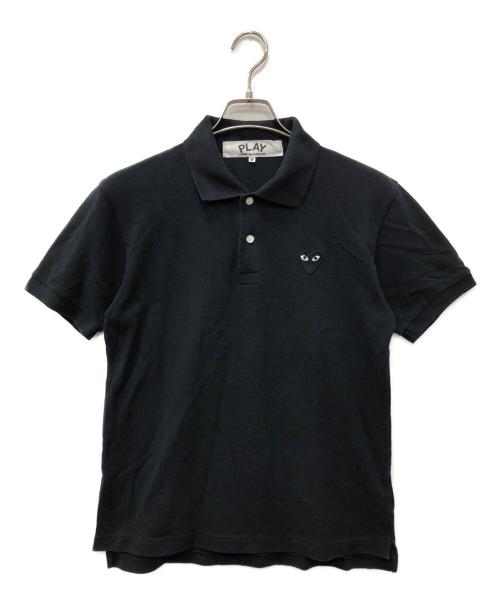PLAY COMME des GARCONS（プレイコムデギャルソン）PLAY COMME des GARCONS (プレイコムデギャルソン) ハートワッペンポロシャツ ブラック サイズ:Mの古着・服飾アイテム