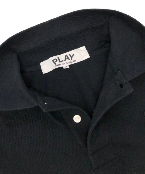 PLAY COMME des GARCONS（プレイコムデギャルソン）PLAY COMME des GARCONS (プレイコムデギャルソン) ハートワッペンポロシャツ ブラック サイズ:Mの古着・服飾アイテム