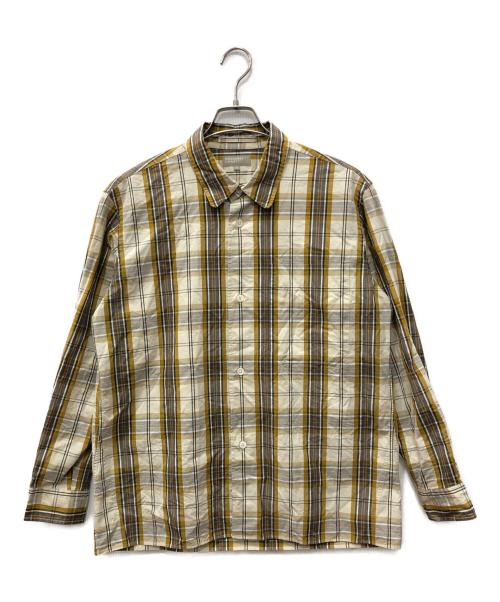 MARGARET HOWELL（マーガレットハウエル）MARGARET HOWELL (マーガレットハウエル) GRAPHIC CHECK COTTON ベージュ×イエロー サイズ:Mの古着・服飾アイテム