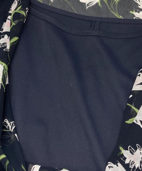 ANAYI（アナイ）ANAYI (アナイ) フラワードローイングプリントVネックワンピース ネイビー サイズ:36の古着・服飾アイテム