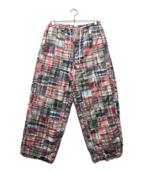 BEAMS PLUS（ビームスプラス）BEAMS PLUS (ビームスプラス) MIL Easy Patchwork Madras イージーパンツ ピンク×ブルー サイズ:Mの古着・服飾アイテム