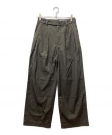 MARGARET HOWELL（マーガレットハウエル）の古着「SOFT BRUSHED COTTON TWILL ワイドパンツ」｜ブラウン