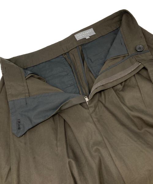 MARGARET HOWELL（マーガレットハウエル）MARGARET HOWELL (マーガレットハウエル) SOFT BRUSHED COTTON TWILL ワイドパンツ ブラウン サイズ:2の古着・服飾アイテム