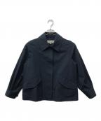 MARGARET HOWELLマーガレットハウエル）の古着「HIGH DENSE COTTON POPLIN ハーフコート」｜ネイビー