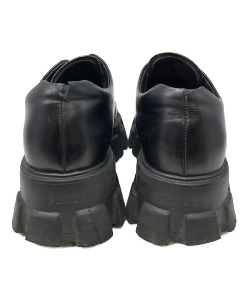 PRADA（プラダ）PRADA (プラダ) モノリス ブラッシュドレザー レースアップシューズ ブラック サイズ:UK6の古着・服飾アイテム