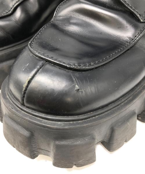 PRADA（プラダ）PRADA (プラダ) モノリス ブラッシュドレザー レースアップシューズ ブラック サイズ:UK6の古着・服飾アイテム
