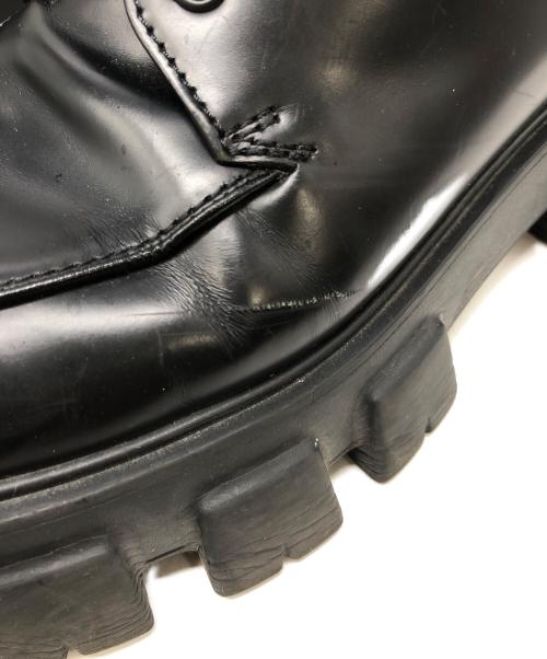 PRADA（プラダ）PRADA (プラダ) モノリス ブラッシュドレザー レースアップシューズ ブラック サイズ:UK6の古着・服飾アイテム