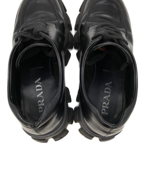 PRADA（プラダ）PRADA (プラダ) モノリス ブラッシュドレザー レースアップシューズ ブラック サイズ:UK6の古着・服飾アイテム