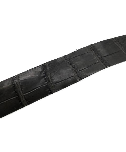 THE SOLE（ザ ソール）THE SOLE (ザ ソール) ダブルリング クロコ型押しベルト グレーの古着・服飾アイテム