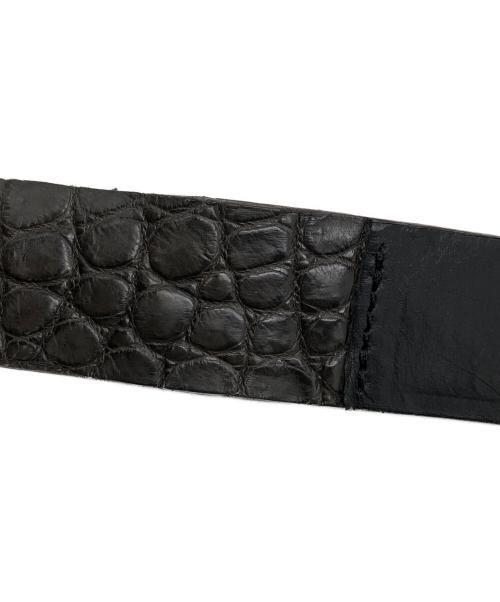 THE SOLE（ザ ソール）THE SOLE (ザ ソール) ダブルリング クロコ型押しベルト グレーの古着・服飾アイテム