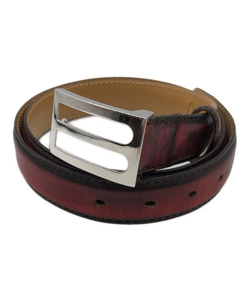 Berluti（ベルルッティ）Berluti (ベルルッティ) スクエアバックル クラシックレザーベルト レッド サイズ:90-36の古着・服飾アイテム